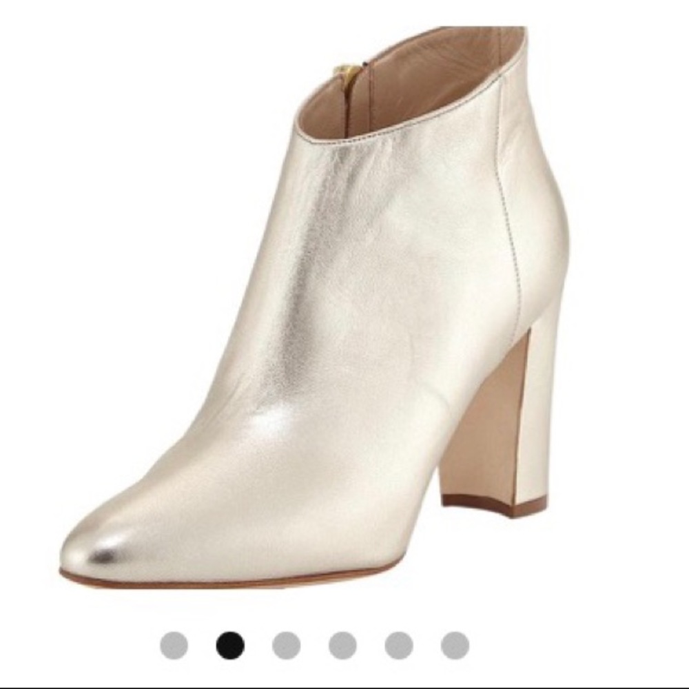 Manolo Blahnik Brusta Platinum Gold Booties